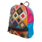 Valódi bőr női hátizsák különleges patchwork színes