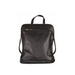Vulfia valódi bőr női hátizsák és válltáska egyben fekete Made in Italy