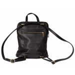 Vulfia valódi bőr női hátizsák és válltáska egyben fekete Made in Italy