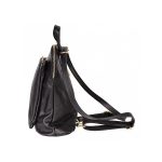 Vulfia valódi bőr női hátizsák és válltáska egyben fekete Made in Italy