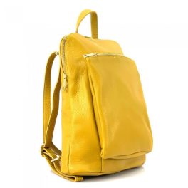   Valódi bőr női hátizsák és válltáska átalakítható sárga színű