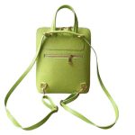 Angela valódi bőr női hátizsák válltáska egyben zöld színben