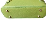 Angela valódi bőr női hátizsák válltáska egyben zöld színben