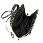 Angela valódi bőr női hátizsák válltáska egyben zöld színben