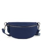 Barka női crossbody valódi bőr sötétkék prémium vera pelle