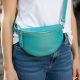 Valódi bőr női táska türkiz színű crossbody