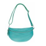 Valódi bőr női táska türkiz színű crossbody
