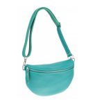 Valódi bőr női táska türkiz színű crossbody