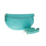 Valódi bőr női táska türkiz színű crossbody