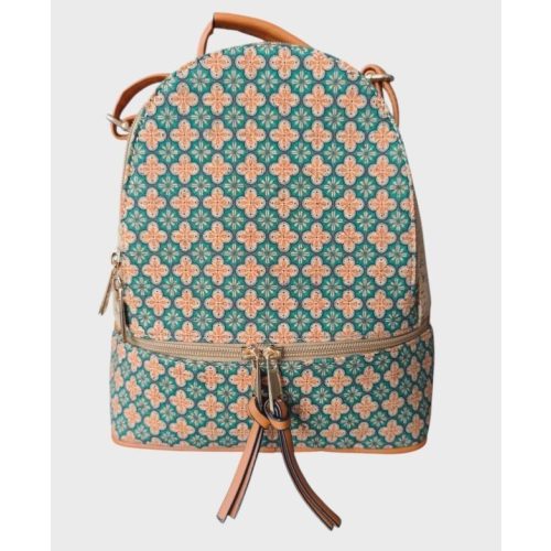 Mona női hátizsák parafa anyagból különleges patchwork mintával