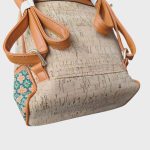 Mona női hátizsák parafa anyagból különleges patchwork mintával