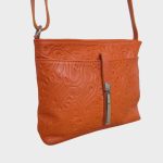 Valódi bőr női válltáska fekete szürke leopárd mintás