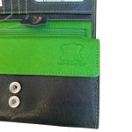 Roberto valódi bőr női pénztárca zöld virágmintával RFID védelemmel