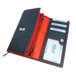 Roberto valódi bőr női pénztárca piros virágmintás