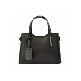 Lenke női kézitáska valódi bőr fekete nagyméretű