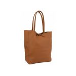 Valódi bőr női táska nagyméretű barna shopper