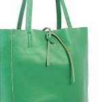 Hermina valódi bőr női táska gyönyörű zöld nagyméretű shopper