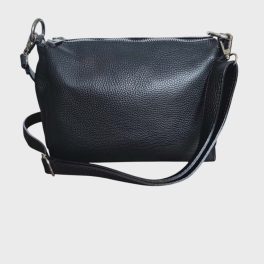 Flóra valódi bőr női táska sötétkék crossbody kisméretű