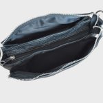 Flóra valódi bőr női táska sötétkék crossbody kisméretű