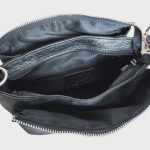 Flóra valódi bőr női táska sötétkék crossbody kisméretű