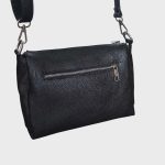 Flóra valódi bőr női táska sötétkék crossbody kisméretű