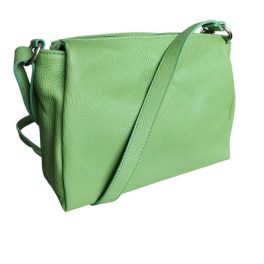 Lina valódi bőr női táska közepes zöld színű közepes méret