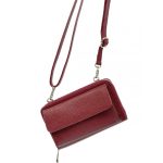 Orsi valódi bőr mobiltelefon táska és pénztáca egyben piros