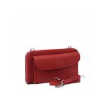 Orsi valódi bőr mobiltelefon táska és pénztáca egyben piros