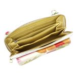 Helga valódi bőr női pénztárca és mobiltelefon táska fehér virágmintás