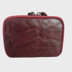 Bőr kulcstartó irattartó cipzáras prémium bordó