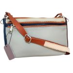 Valódi bőr női táska sok zsebbel szürke barna kék