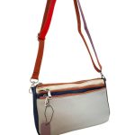 Valódi bőr női táska sok zsebbel szürke barna kék