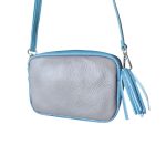 Valódi Bőr Női táska türkiz színű kisméretű