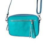 Valódi Bőr Női táska türkiz színű kisméretű