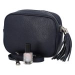 Italy valódi Bőr Női táska sötétkék kisméretű prémium olasz