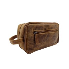  Bőr neszeszer férfi kozmetikai táska prémium luxus minőség barna színű Green Wood