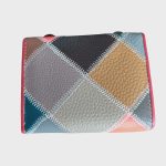 Női pénztárcakülönleges színes patchwork valódi bőr