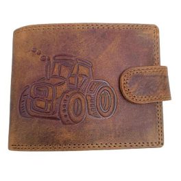   Valódi bőr férfi pénztárca traktoros mintával RFID védelemmel