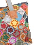 Aletta valódi bőr női táska nagyméretű egyedi színes patchwork