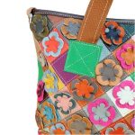 Aletta valódi bőr női táska nagyméretű egyedi színes patchwork