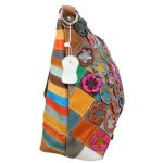 Aletta valódi bőr női táska nagyméretű egyedi színes patchwork