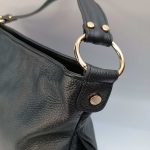 Vénusz valódi bőr női táska nagyméretű fekete Natascia