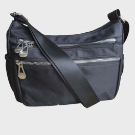 Fekete női válltáska kényelmes crossbody sokzsebes