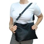 Panni valódi bőr női táska fekete színben