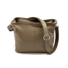 Valódi bőr női táska taupe színben Natascia