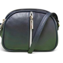 Valódi bőr női táska sötétkék crossbody