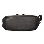 Valódi bőr női válltáska fekete színű közepes méretű