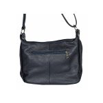 Almanda valódi bőr női táska sötétkék színben közepes méretű