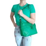 Almanda valódi bőr női táska zöld színben