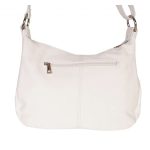 Almanda valódi bőr női táska fehér színben közepes méretű